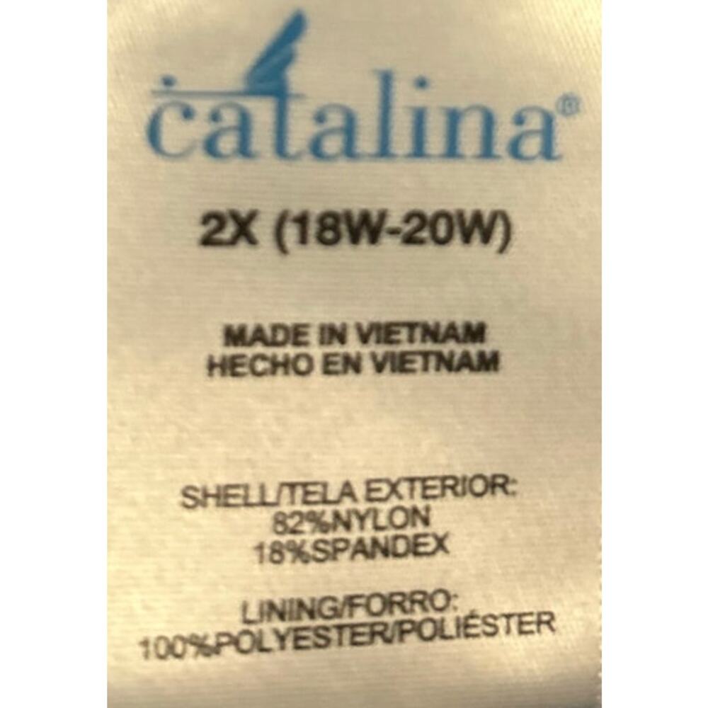 Catalina Women's Pink Blue Green Swimwear Top Adjustable Straps Size 2X - Picture 3 of 4